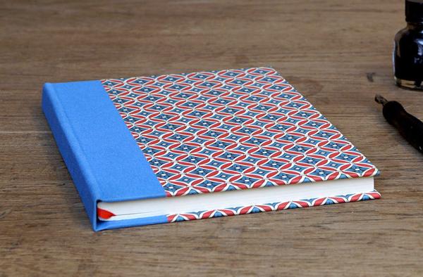 Beautiful "Toni" notebook, blue red, diary, sketchbook